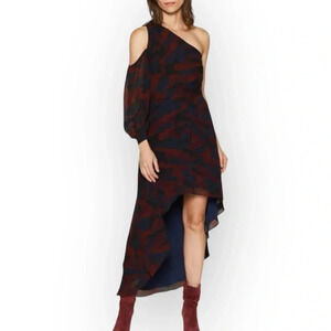 Joie Women's Asymmetrical Hi-Low Camouflage Dress Size 8 Party/Cocktail